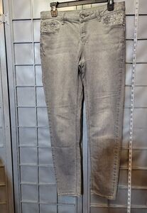 Candies Jeggings size 9. Grey with rhinestone embellishments